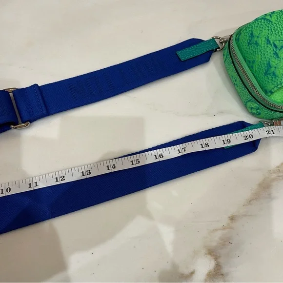 LOUIS VUITTON Virgil Abloh Blue & Neon Green Monogram Illusion Leather Flat - Picture 4 of 11